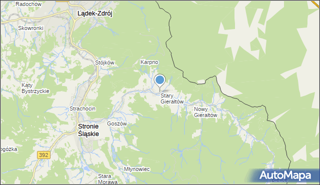 mapa Stary Gierałtów, Stary Gierałtów na mapie Targeo